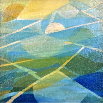 Moon Reflections, Painting by Jeff Mistri, Oil on Board, 14.5 X 14.5 inches